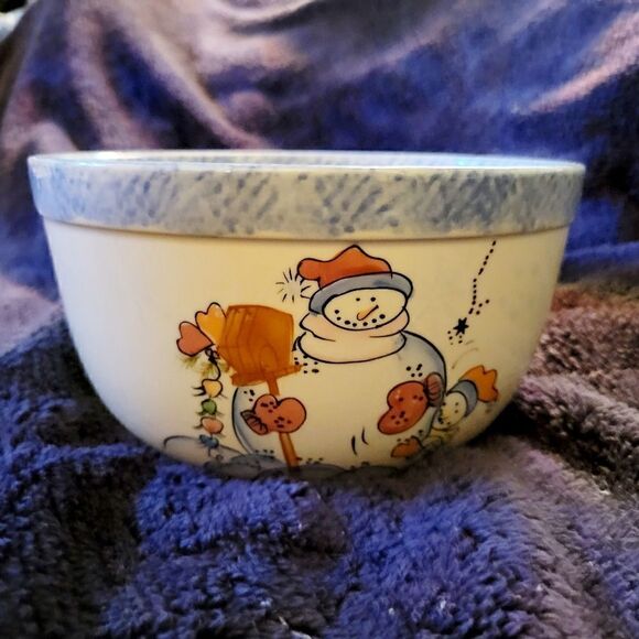 Set of 3 vitage snowman bowls vital unit - Picture 3 of 9